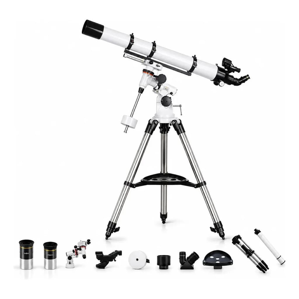 Telescópio Astronômico Refrator 80x900mm Com Tripé Ajustável