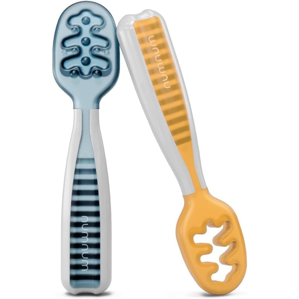 Conjunto de Colheres para Bebês NumNum, Utensílios Essenciais para Bebês a partir de 6 Meses, Colheres para Autoalimenta