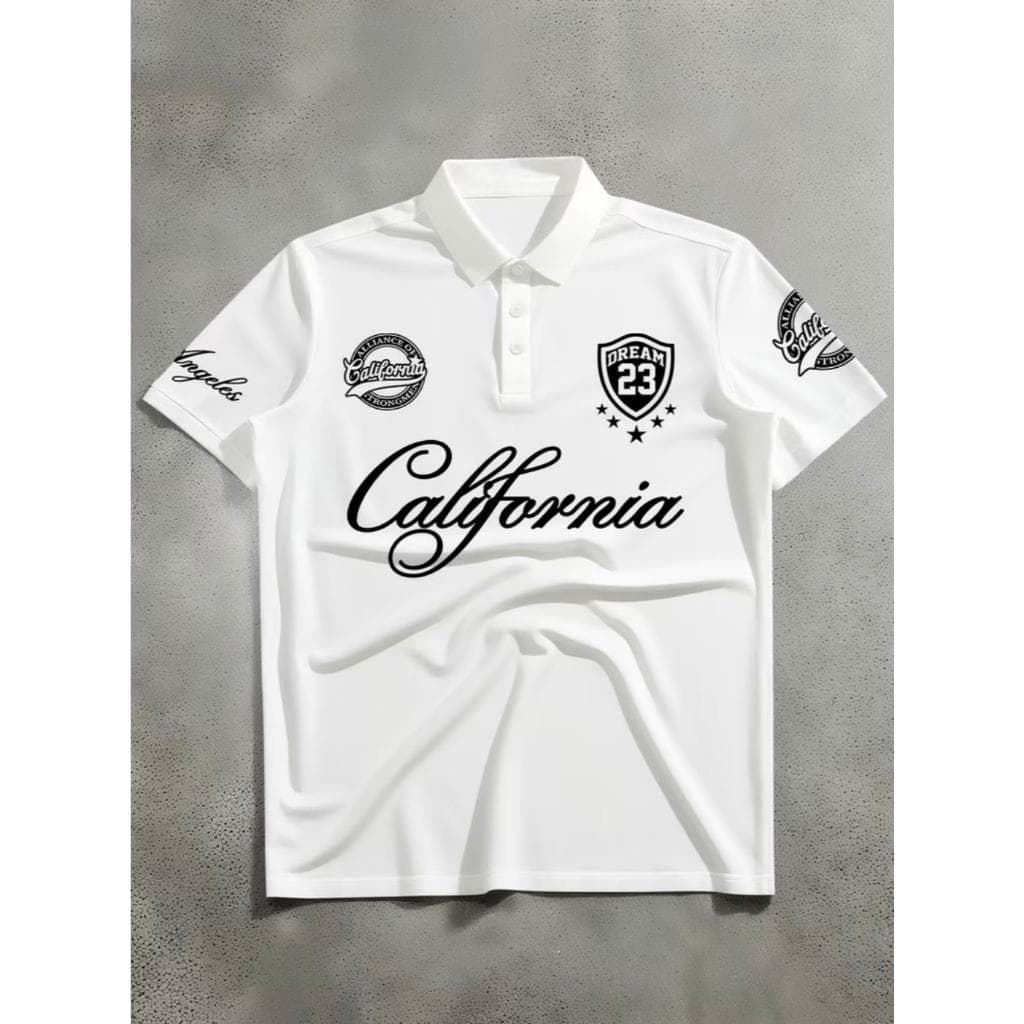 Camisa Polo Malha Piquet 10 Unissex Estampa Califórnia, camiseta casual de verão, Promoção Envio Rápido