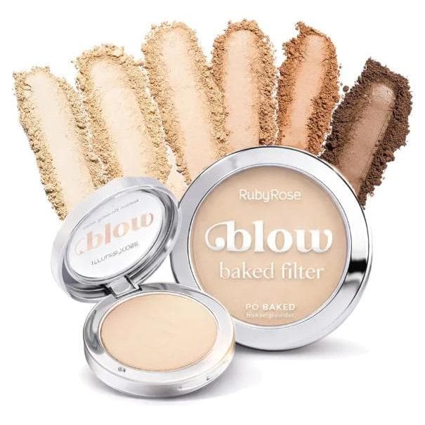 Pó Baked Filter Compacto Blow Ruby Rose Fórmula Leve Textura Ultrafina Toque Sedoso Acabamento Natural
