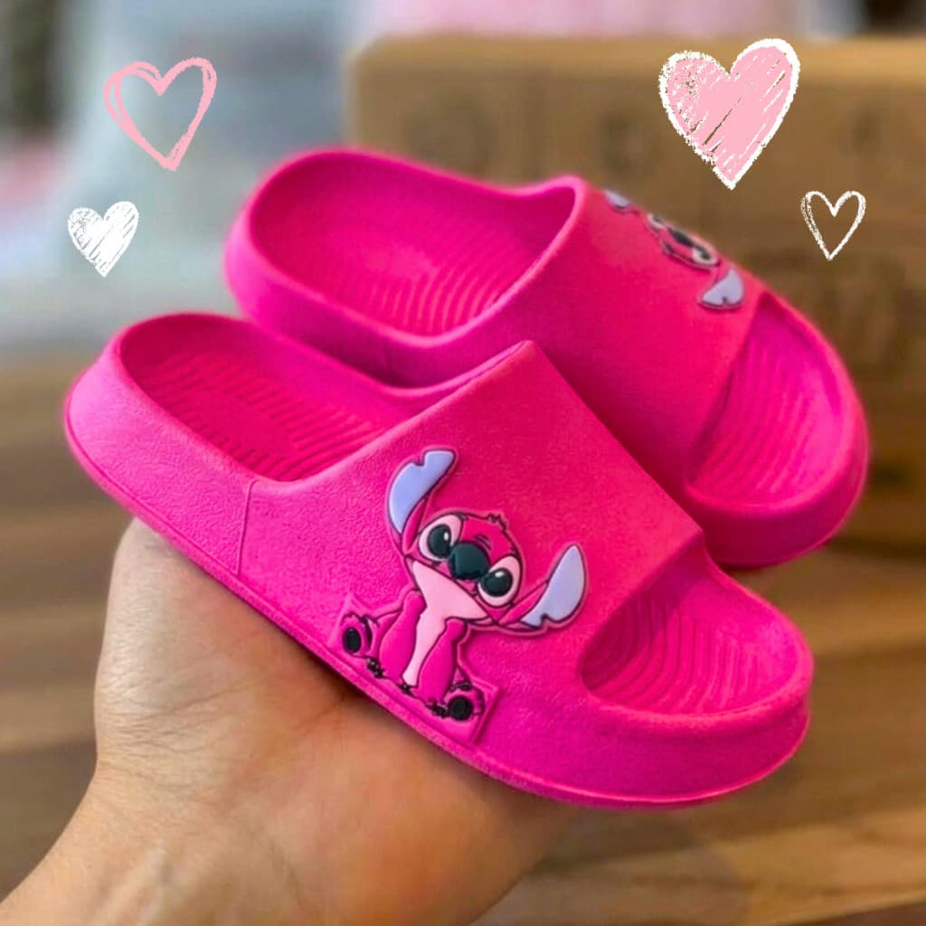 Sandalinha Stitch Personagem Chinelo Slide Nuvem Confortável Duradouro