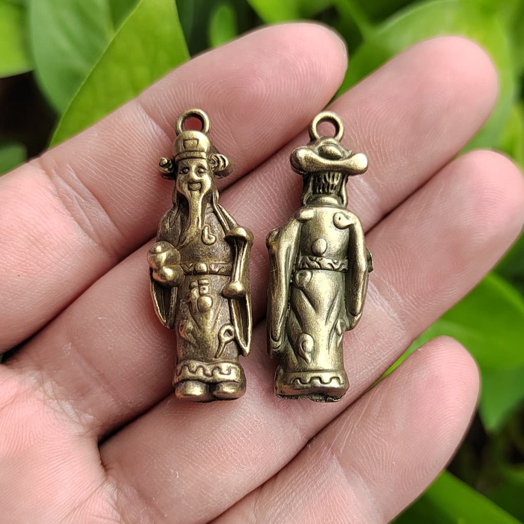 Chaveiro Mini Deus da Riqueza, Pingente Vintage, Artesanato, Ornamento que Atrai Fortuna, Presente para Feira Noturna 7.