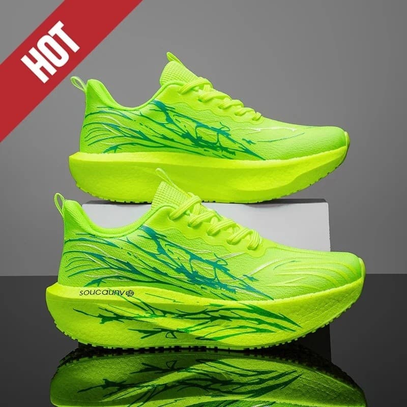 Tênis de Corrida com Placa de Carbono, Especialidade Maratona, Masculino e Feminino, Respirável, Leve, Confortável, Anti