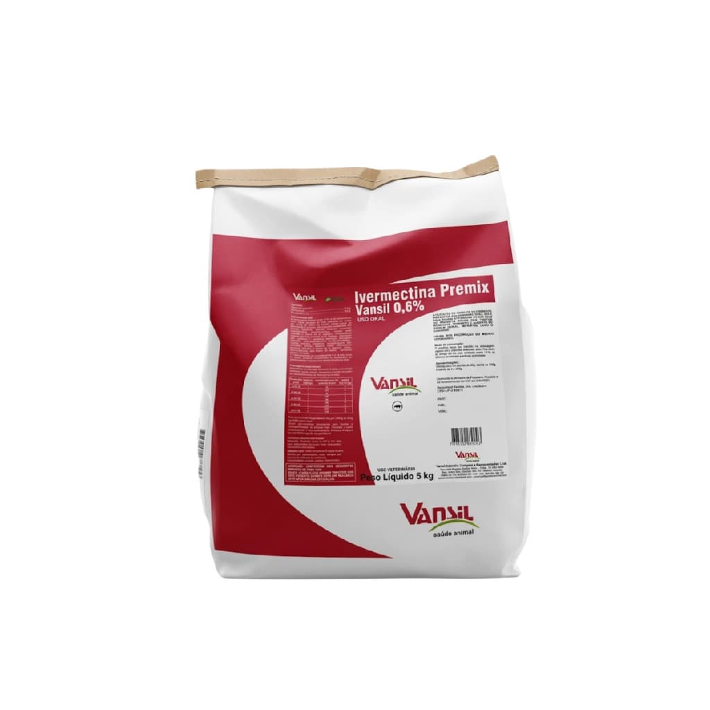Ivermectina Premix Vansil 0,6% 5kg Controle de Parasitas