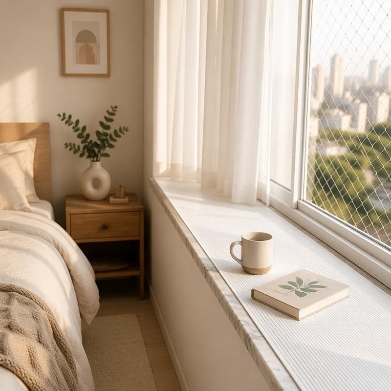 Passadeira Tapete Autocolante para Janela e Parapeito - Decoração Quarto Lavável 40/60cm