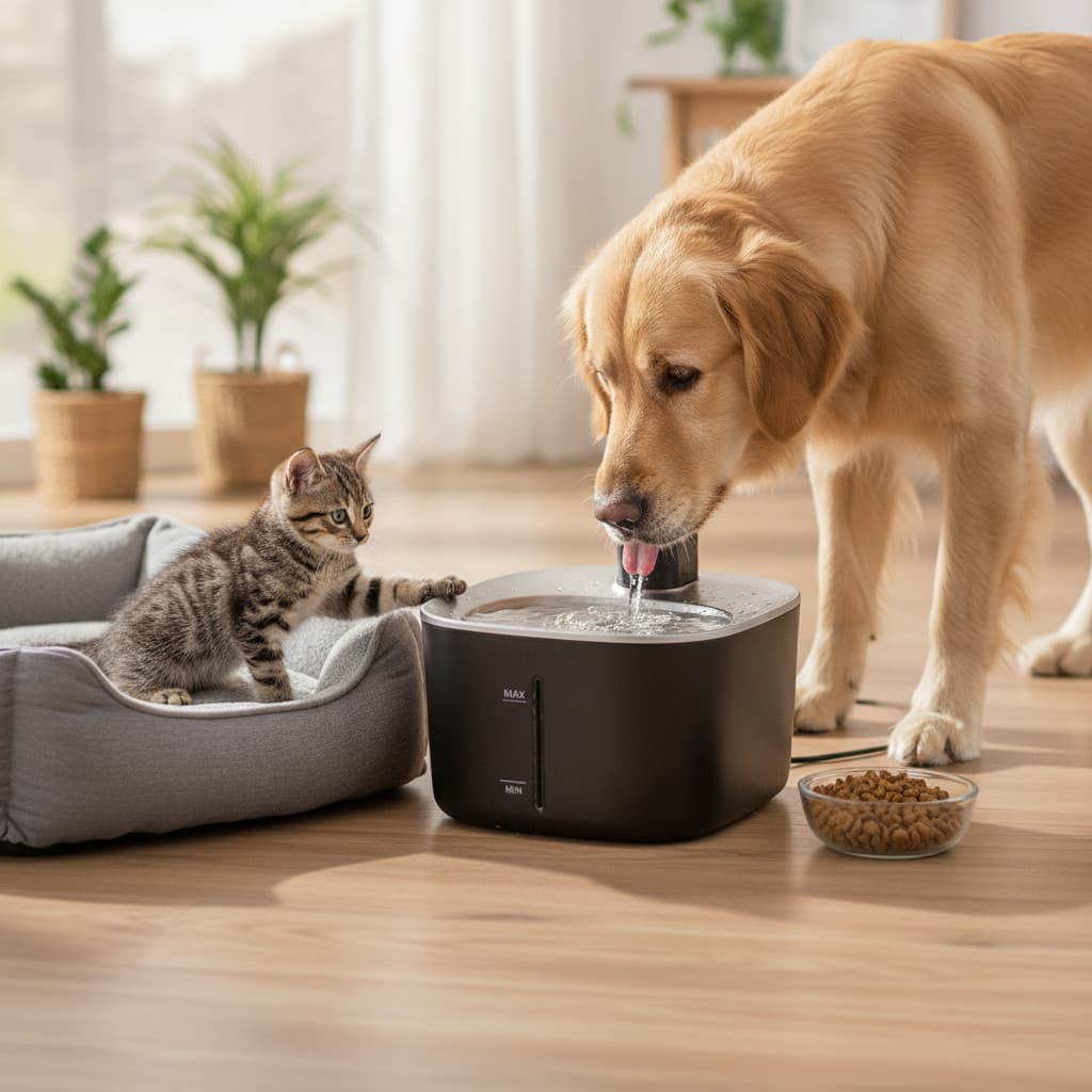 Bebedouro Pet Sem Fio Inox Premium | Fonte de Água Automática Higiênica | Gatos Cães | Original