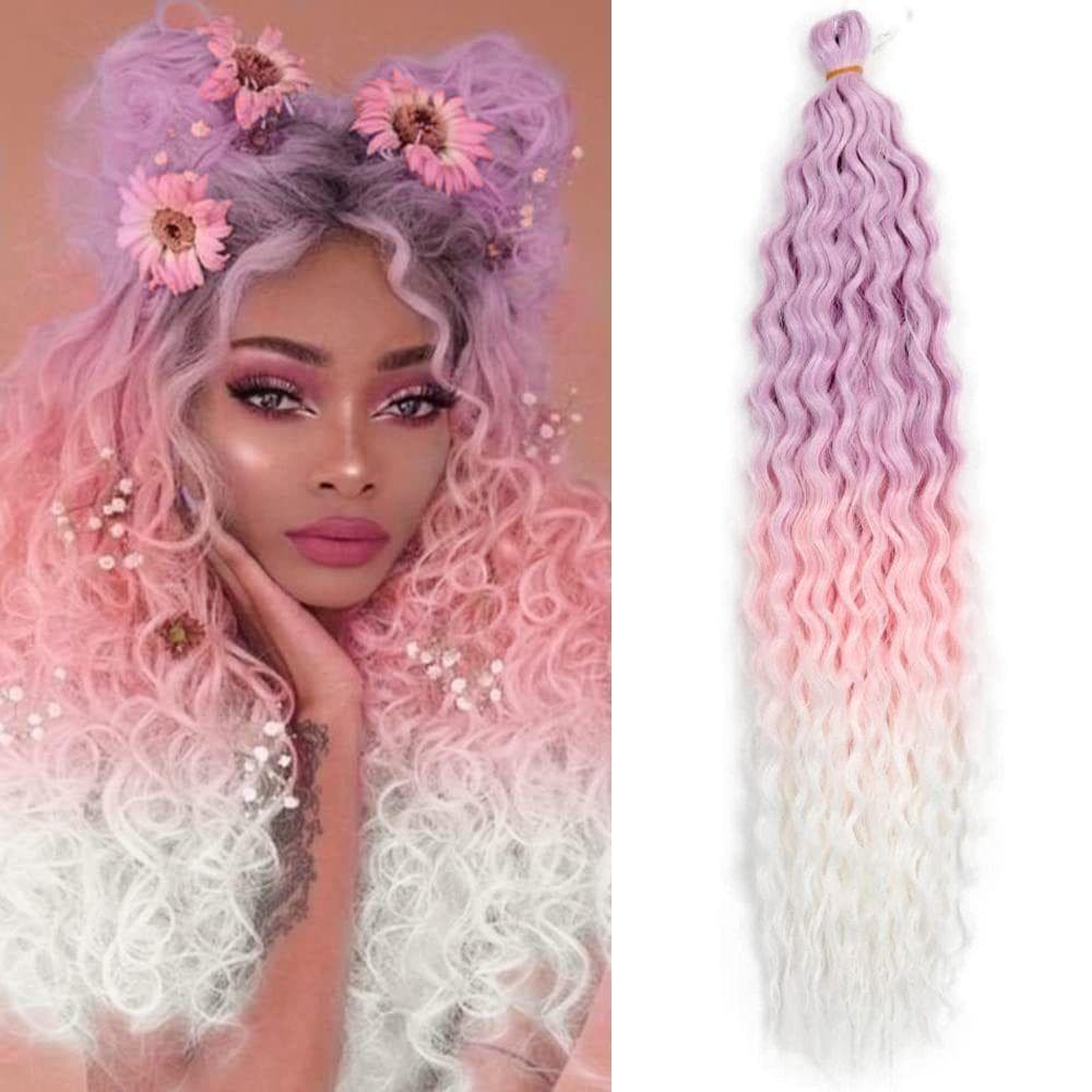 Cabelo De Crochê Torcido , Extensão De Encaracolado Afro Ondulado De Água , Tranças Brasileiras