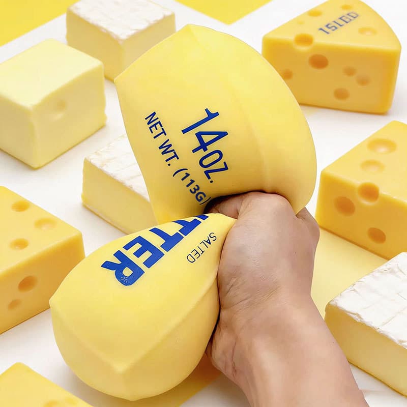 Manteiga Vara Mole Brinquedos Fidget Elástico Queijo Engraçado Squeeze Brincadeira Brinquedo Estresse Ansiedade Alívio J