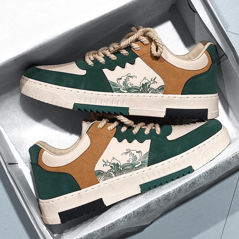 Sapatos masculinos primavera 2024 novo estilo Hong Kong estilo Retro tênis masculino na moda All-Match tênis baixo-Top C