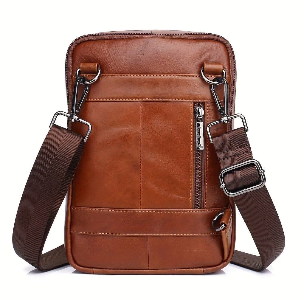 Bolsa de ombro marrom para homens, bolsa transversal com alça, bolsa de viagem transversal, bolsa carteira, bolsa mensag