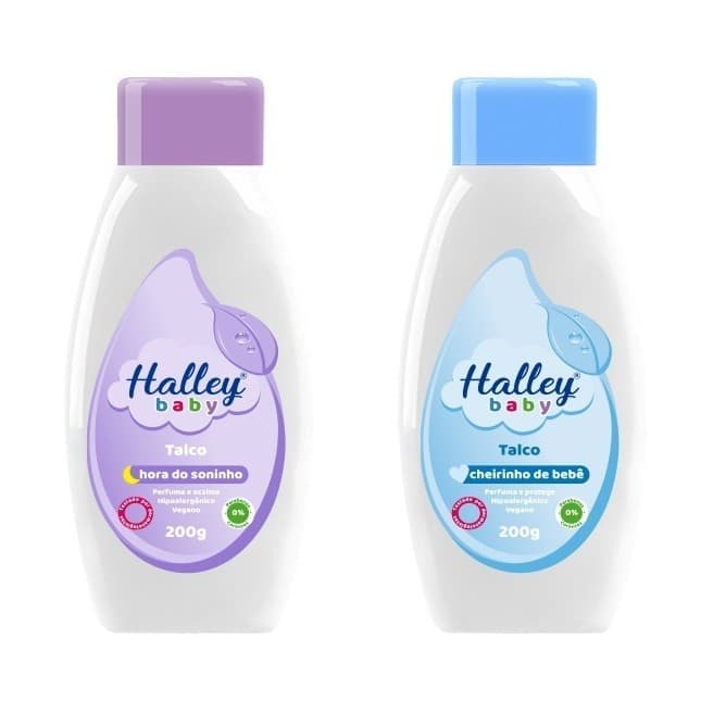 Halley Baby Talco Kit 1 Hora do Soninho e 1 Cheirinho de Bebê cada 200g