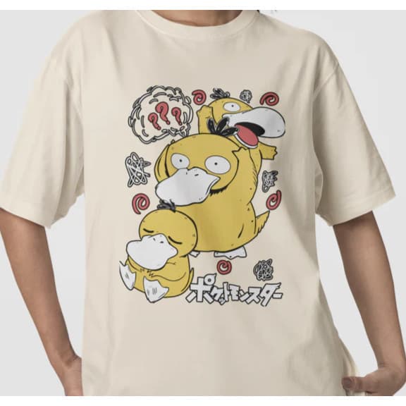 Camisa Pokemon Psyduck Blusa Premium Camiseta 100% Algodão premium
