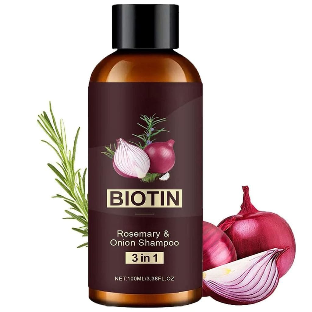 Shampoo de Cebola, Biotina e Alecrim, Shampoo Hidratante para Cabelos com Extrato de Cebola e Biotina, Aumenta a Hidrata