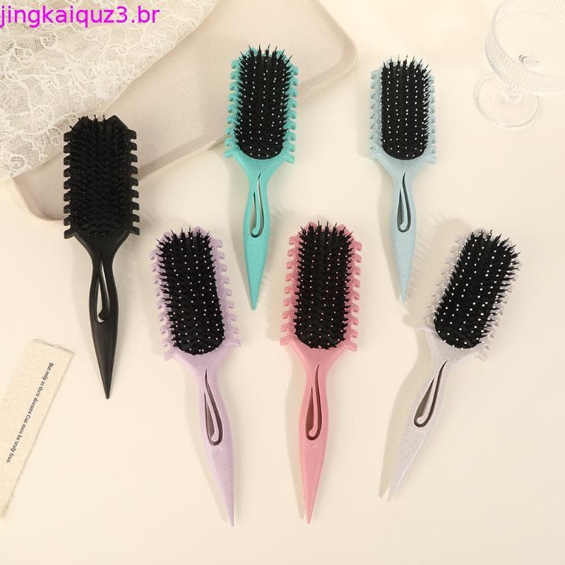 2024 Mais Recente Escova De Modelagem De Cabelo Encaracolado Com Cerdas De Javali Para Definição E Cachos-Presente Mulh