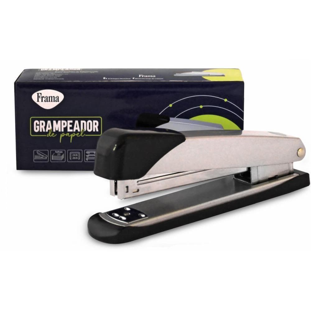 Grampeador Metal Medio Prata P/20FLS 15,8CM