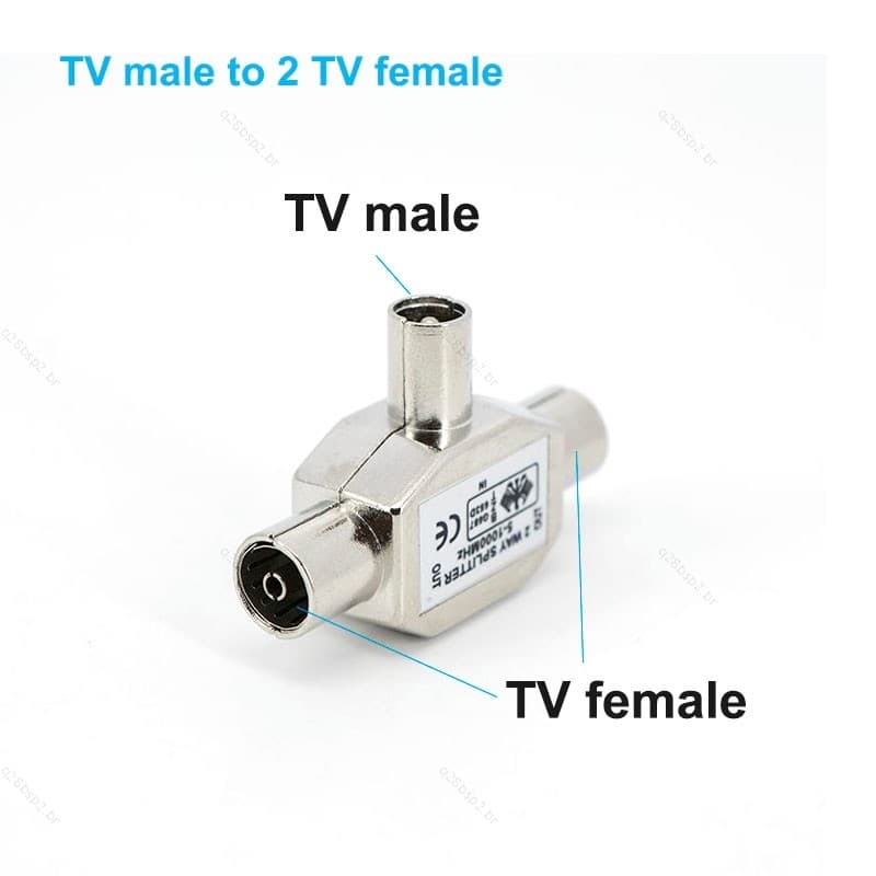 Adaptador Divisor De Antena De TV , 1 A 2 Vias , Macho Para 2 Fêmeas , Conector De Interface De Conversão De Sinal Coaxi