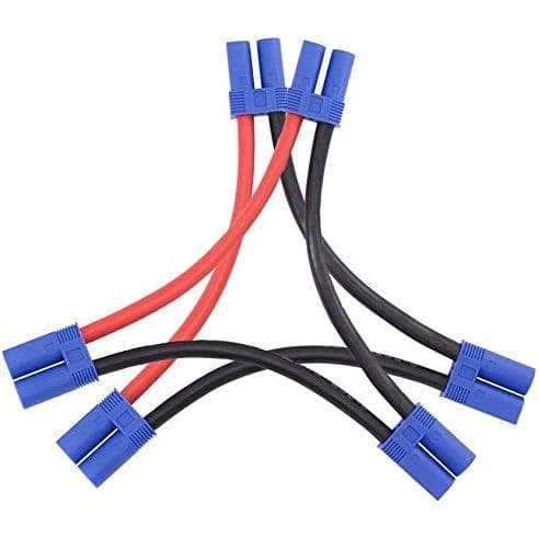 FLYRC 2 peças Conector de Bateria em Série EC5 com Cabo de Silicone Macio 12AWG para Bateria Lipo RC de Helicóptero e Qu
