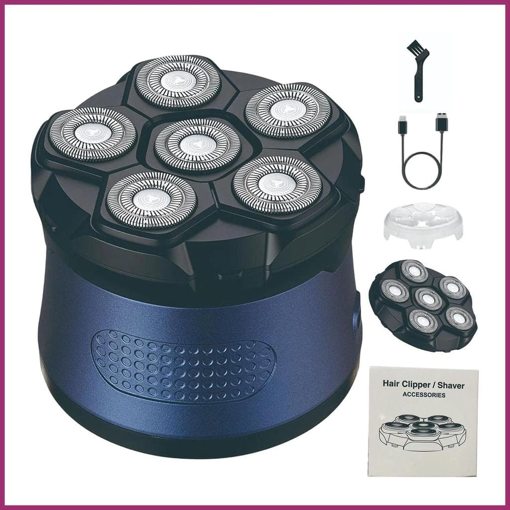 Barbeador De Cabeça Masculino Recarregável Portátil Display LED Bateria Longa Careca Rotativo Para Casa Diária haruamy