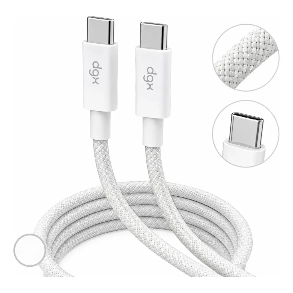 Cabo Carregador Celular Smartphone Trançado Nylon Dgx Tipo C De 60W 1metro Para iPhone 17 E Samsung Em Velocidade Total