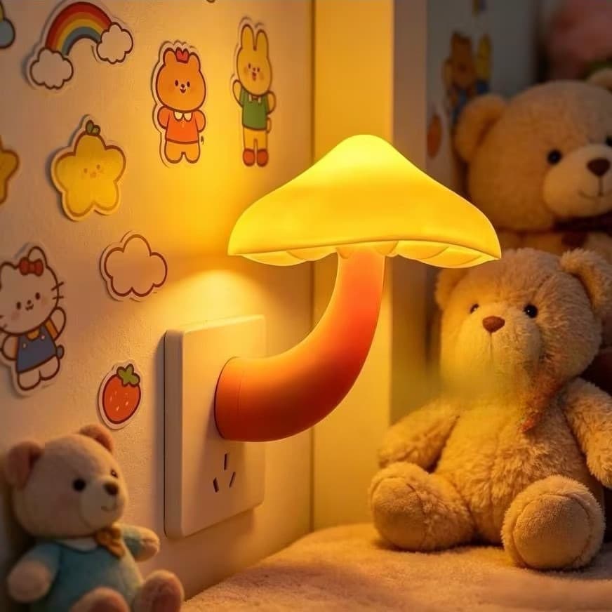 Bonito Cogumelo Controle De Luz Indução nightlight Quarto Dormir Das Crianças Alimentação Do Bebê Proteção Para Os Olhos