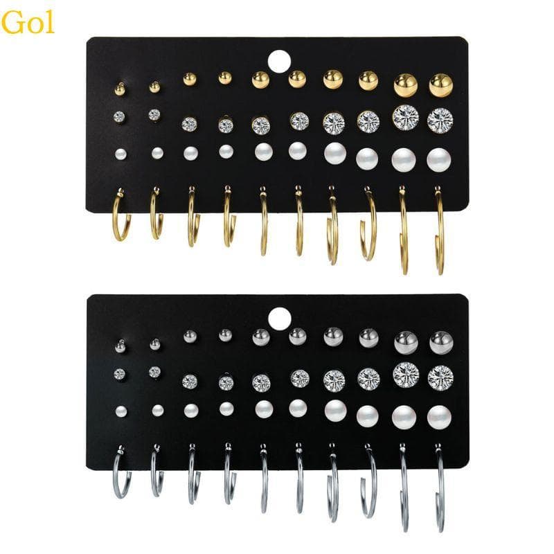 Lindos Brincos Cristais Metal 20 Pares Para Uso Diário