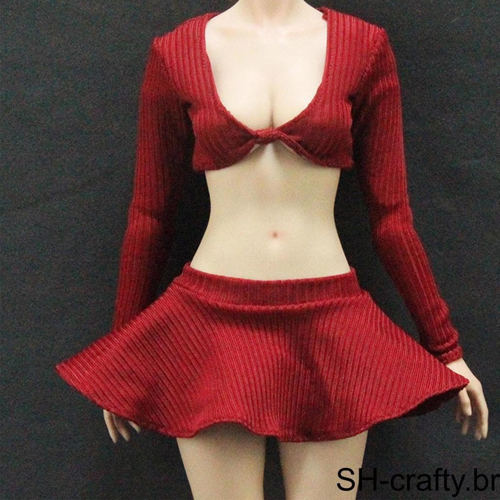 Moda Miniatura Saia Superior Roupa Manga Longa Estilo Boneca Colecionadores Fotografia Cosp