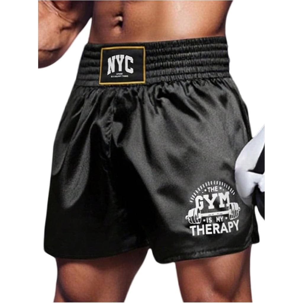 VIPWOLF Masculino Muay Thai Boxe Perna Larga MMA BJJ Shorts De Treinamento De Fitness Listrado Artes Marciais Roupas Esp