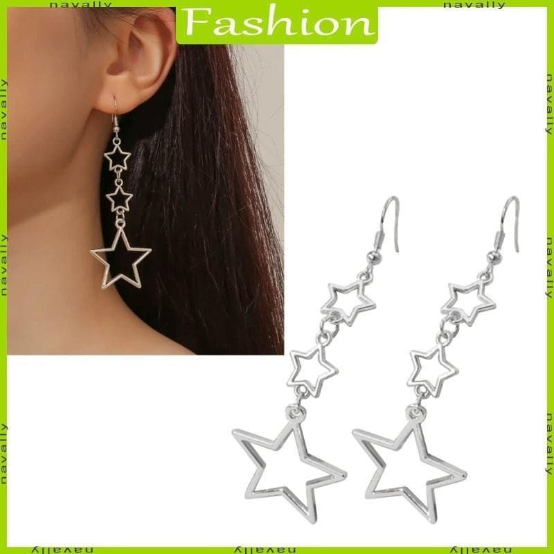 nava Long Star Fringe Dangle Brincos Festa Sparkle Joias Para Adolescentes