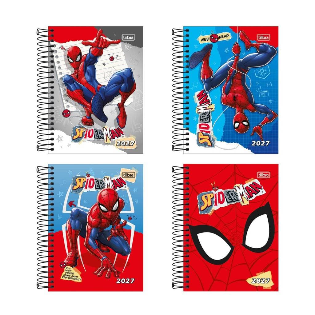 Agenda espiral diária Homem-Aranha 2027 Tilibra
