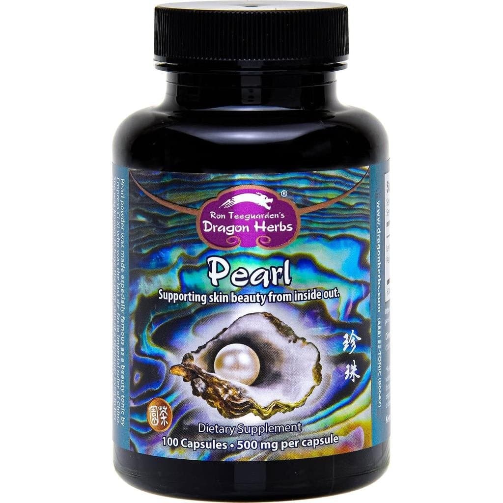Cápsulas de Pó de Pérola Dragon Herbs - Pó de Pérola Puro para Nutrir a Pele, Olhos e Unhas |   Ingredientes totalmente