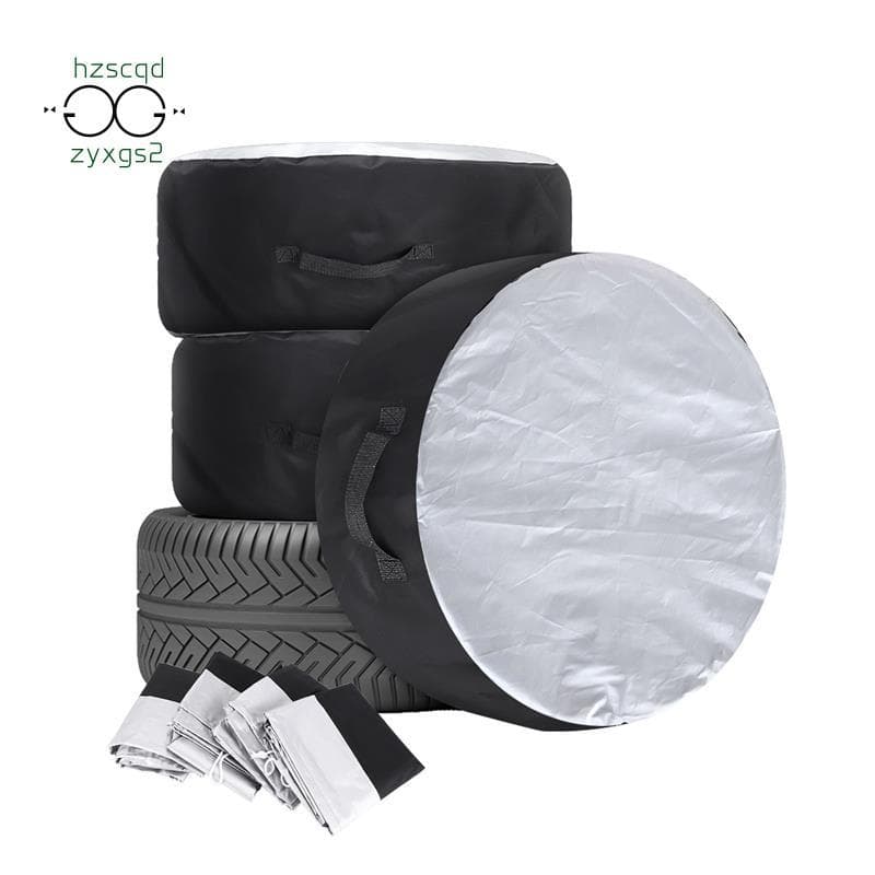 4 Pçs Capa De Pneu Caso Carro Sobressalente Sacos De Armazenamento Carry Tote Poliéster Para Carros Roda Proteção Cobre