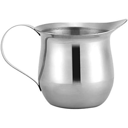 Jarro para Espumar Leite 240ml, Copo de Cozinha em Aço Inoxidável com Acabamento Espelhado, Boca Larga com Bico para Ser