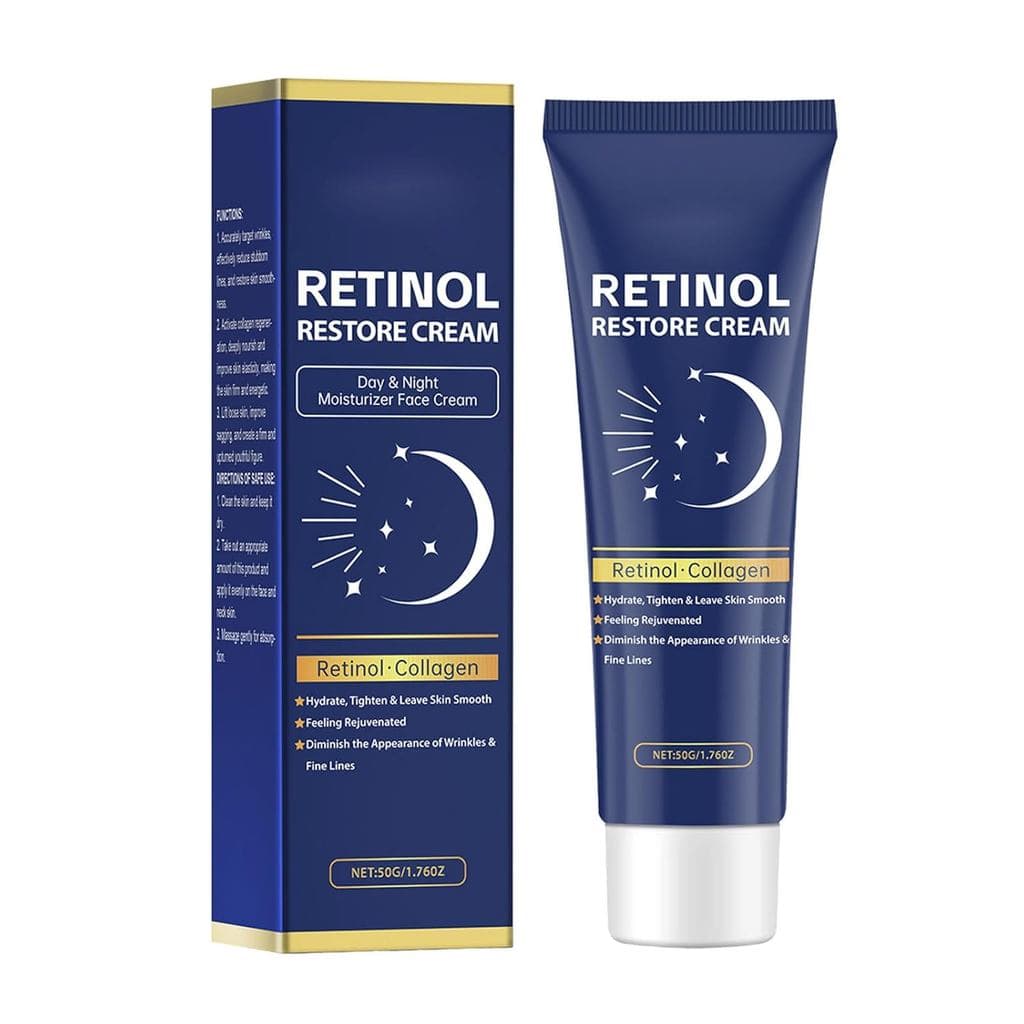 Creme Restaurador com Retinol, Hidratante Facial para Dia e Noite com Retinol, Colágeno, Ácido Hialurônico, Reduz Linhas