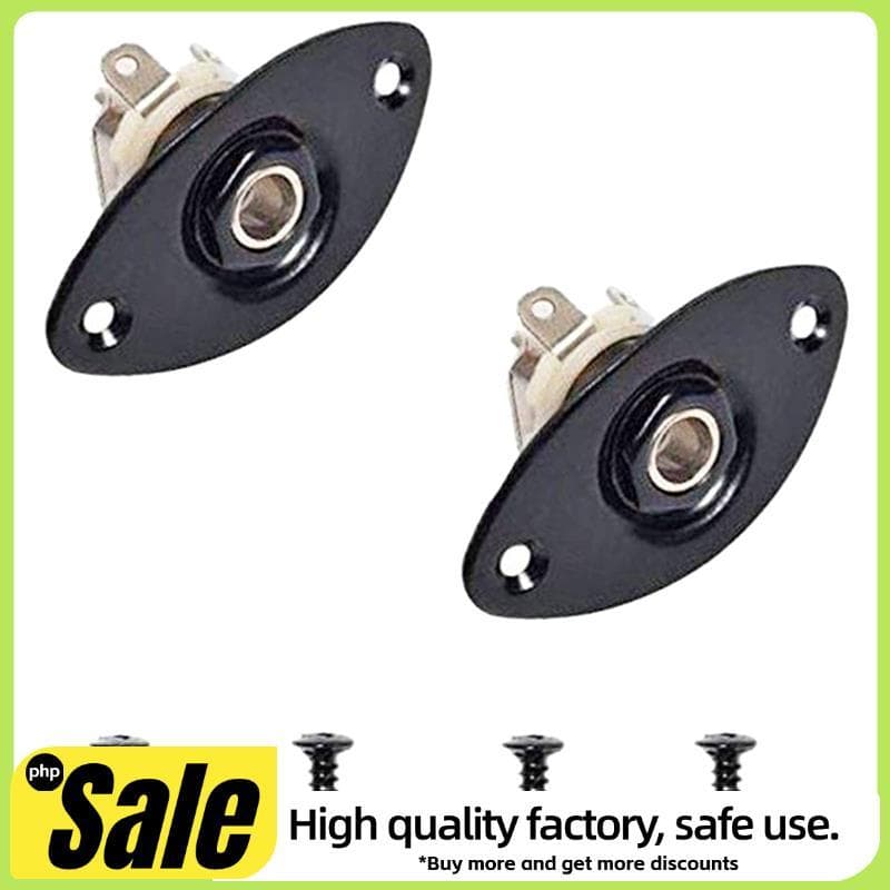 1/4 Polegada Oval Amassado Guitarra Elétrica Jack Placa De Saída Soquete Jackplate , 2 Pacote