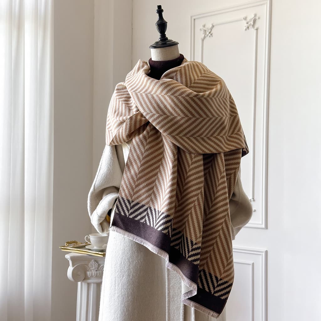 Novo estilo imitação quente quente cachecol quente inverno estilo longo All-Match elegante xale dupla face duas cores es