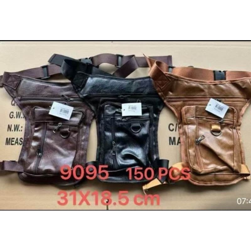 Pochete Cartucheira couro sintético De Perna Motoboy Camping Paintball T031209