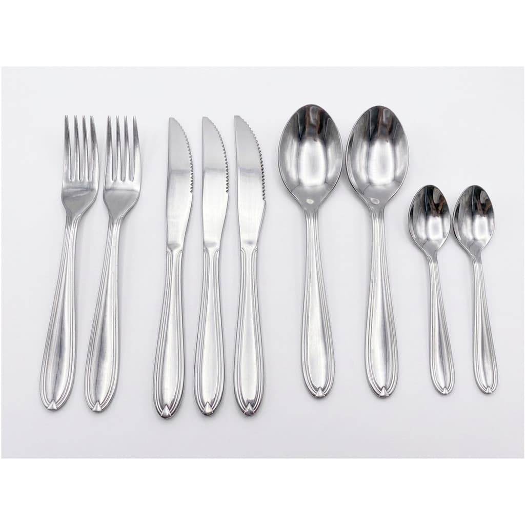 24 Talheres Completo Faca Garfo Colher e Sobremesa em Metal