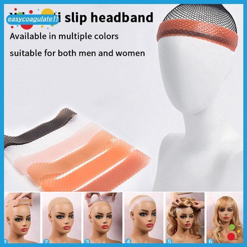 EASYC Silicone Elástico Peruca Aperto Banda Para Fix Perucas Esporte Transparente Yoga Sweatproof Antiderrapante Sem Cos