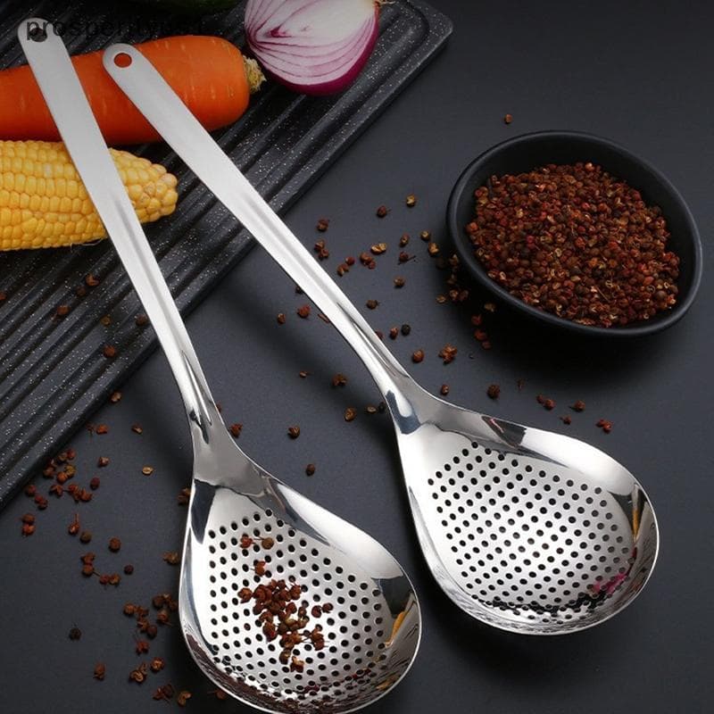 PRS Colher Coadora De Aço Inoxidável Skimmer Com Fenda Coador De Pimenta Cozinha De Drenagem De Espaguete Filtragem De A