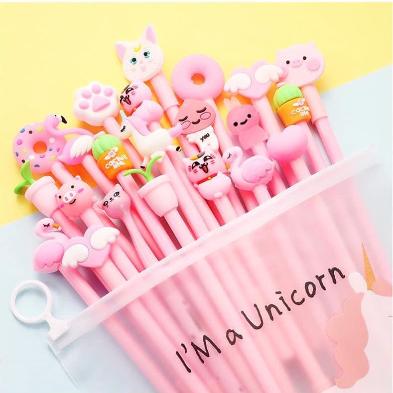 40 Pçs / Conjunto Caneta Gel Para Material Escolar / Papelaria / Caneta De Tinta Gel Infantil | 40Pcs/Set Gel Pen Cartoo