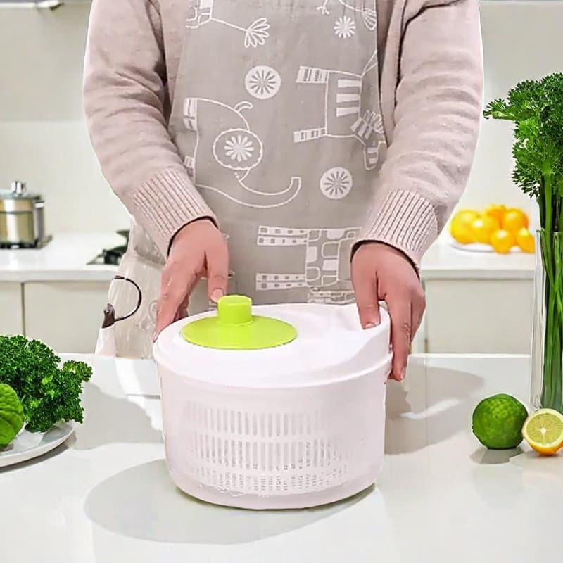 Desidratador de vegetais para uso doméstico, centrífuga manual para salada, bacia de lavagem e drenagem de vegetais para