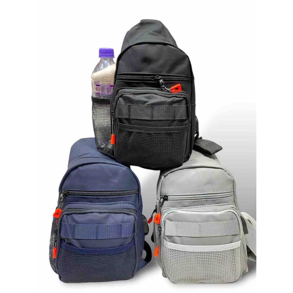 Bag Bolsa transversal Shoulder c/3 bolsos - C/SAIDA USB - IMPERMEÁVEL