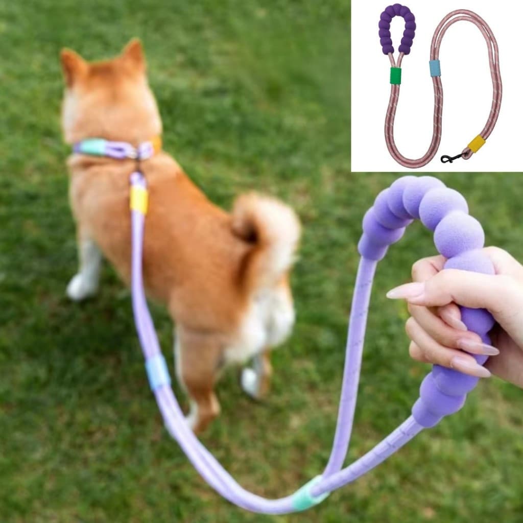Guia Mãos Livres para Cachorros LR-0318 - com Corda Dupla de Nylon Reforçada, Resistente e Refletiva