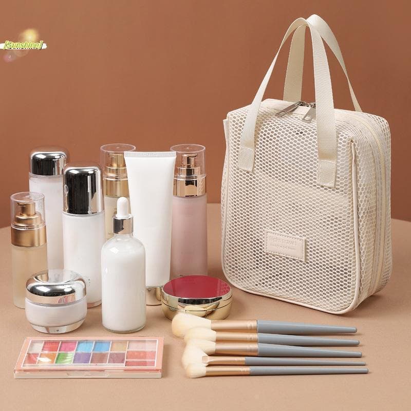 [Sunshine] Bolsa De Armazenamento De Produtos De Higiene Pessoal De Malha Bolsas Portáteis Para Viagem , Lavagem Corpora