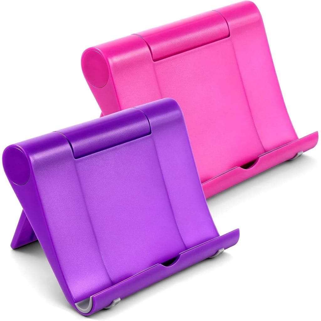 Conjunto de 2 Suportes para Celular de Mesa, Suportes Dobráveis para Telefone Móvel, Suporte Ajustável para Tablet para