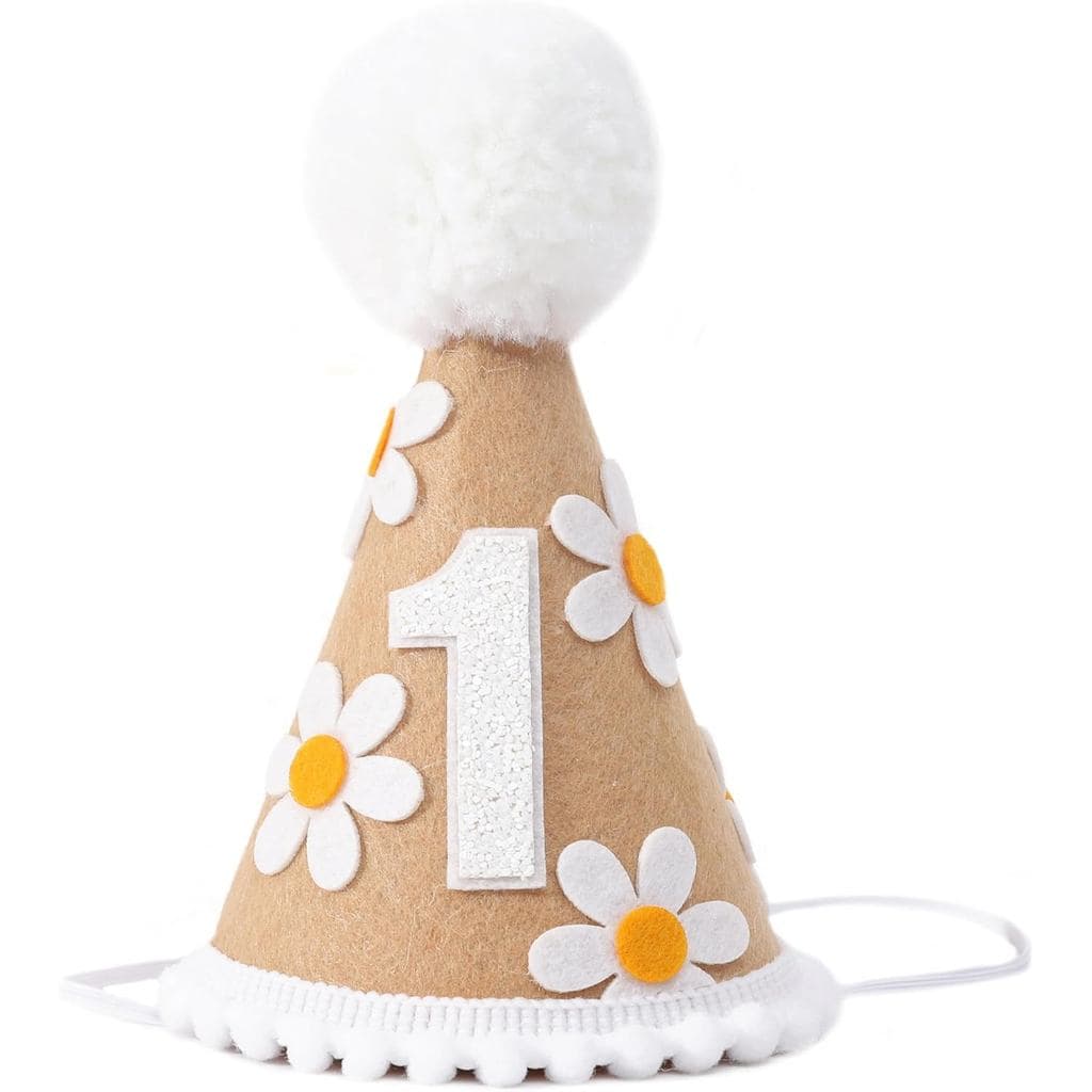 Chapéu de Aniversário com Tema Margarida Doce WAWUO - Decorações de Festa para o Primeiro Aniversário de Menina ou Menin