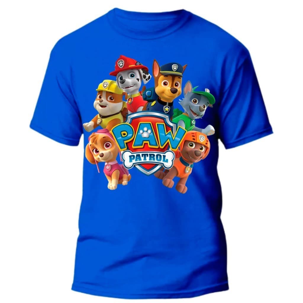Camiseta Infantil Patrulha Canina 100% Algodão Camisa Blusa Menino Menina