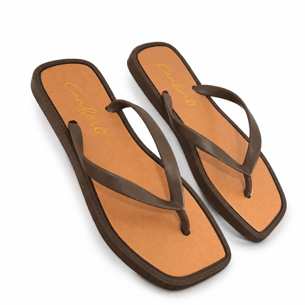 Chinelo Canfer Feminino Casual com Tiras Delicadas Bico Quadrado