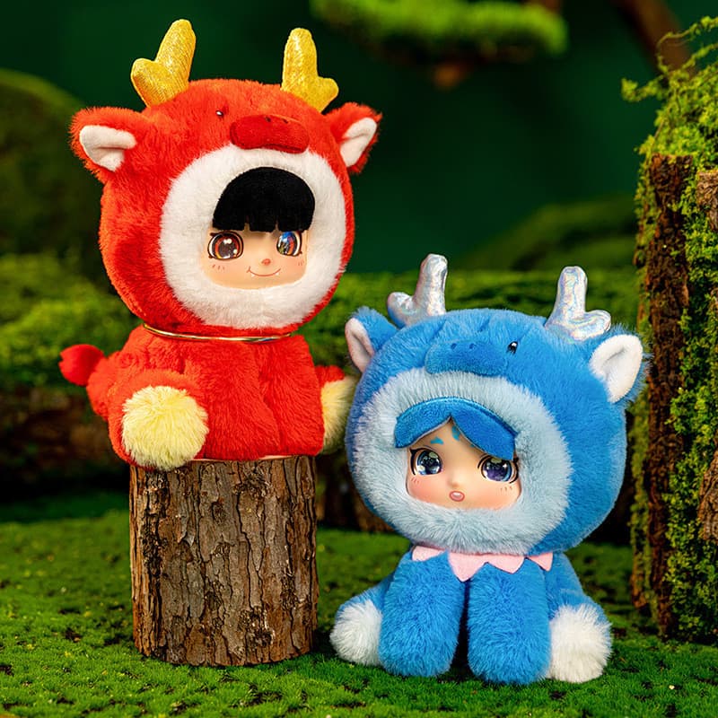 LumiTots novo estilo na moda jogar boneca vinil boneca de pelúcia Xiaolong transformado bolo de lótus boneca brinquedo f
