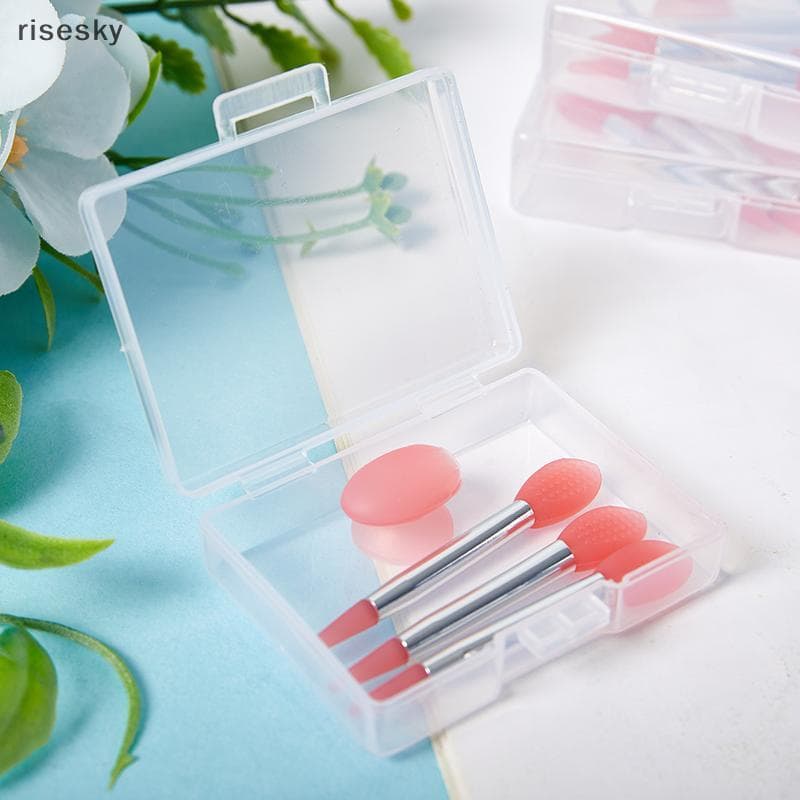 3 Pcs Silicone Lip Balms Mask Brush Com Suer Dust Cover Pincéis De Maquiagem